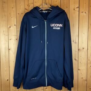 Nike UConn Huskies Therma-Fit Full-Zip Hoodie, Navy Blue - Size XXL